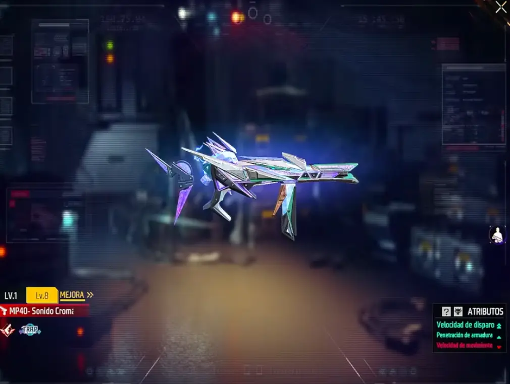 MP40 Sonido Cromático nivel 8 Free Fire 2026