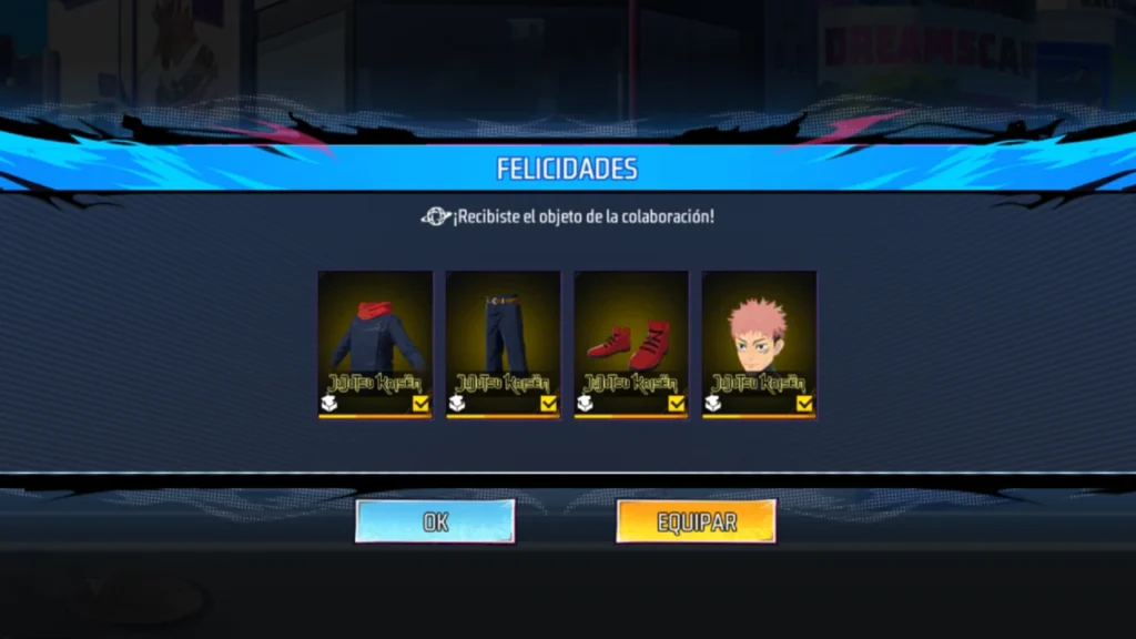 Skin Yuji Itadori en Free Fire, jujutsu kaisen