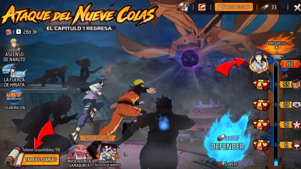 naruto free fire, naruto shippuden, ataque de las nueve colas